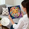 DIY Pearl Painting Lion for Home Decor with Frame(25x25cm)
