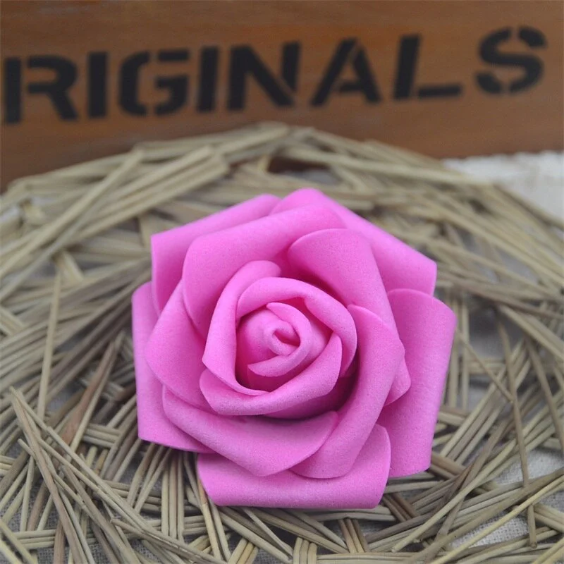 10pcs 6cm PE Foam Artificial Rose Flower Heads For Wedding Home Party Decoration DIY Garland Craft supplies Fake Flowers Ball