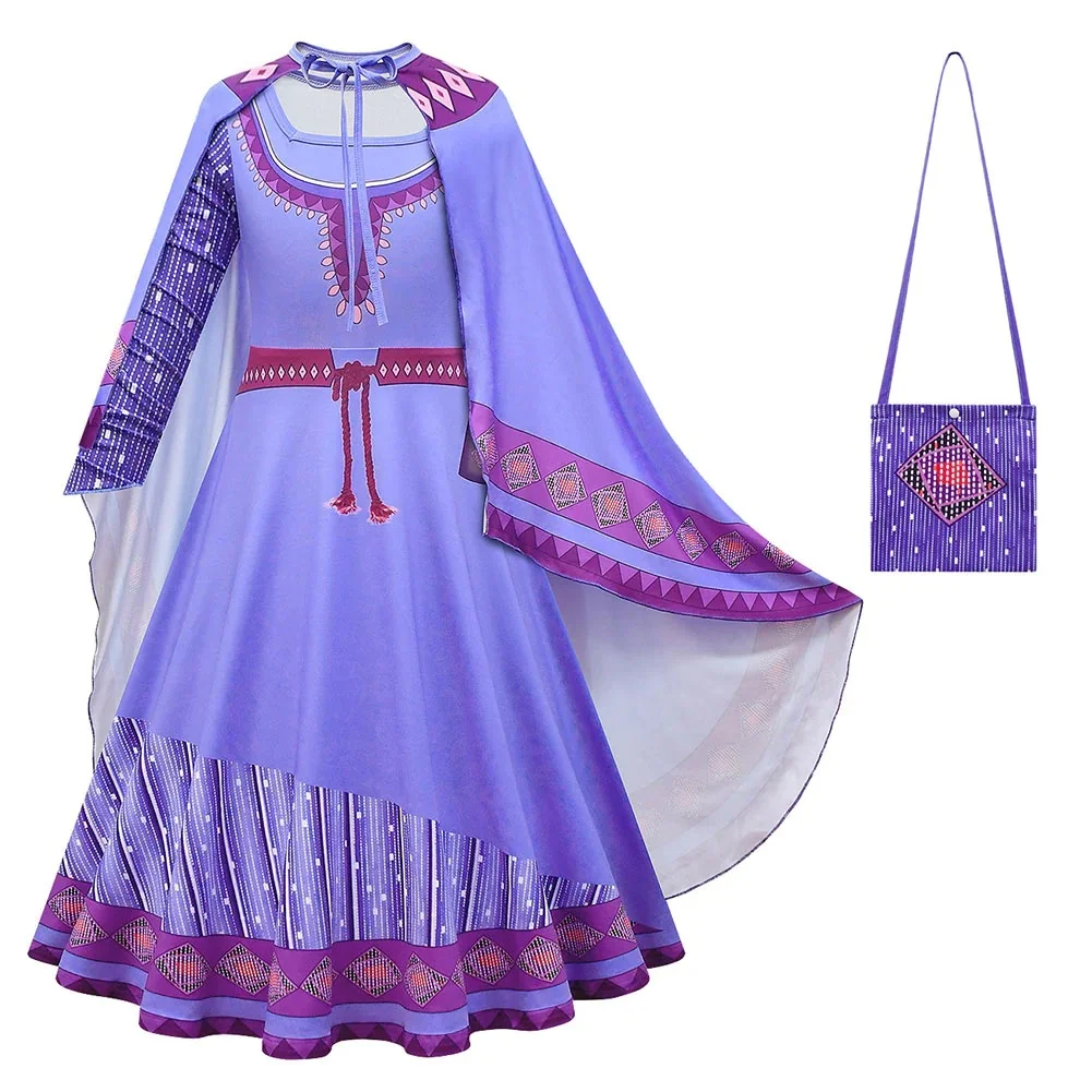 Movie Wish COS Children'S Wear Asha Purple Dress Role Play