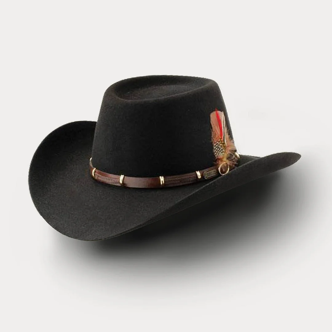 The Boss 100X  Cowboy Hat-Black-3.5" Brim, 4" Crown-Made in Australia