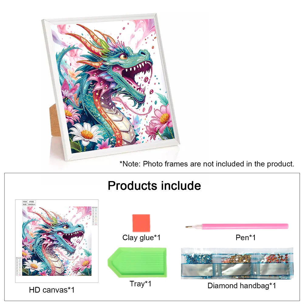 Diamond Painting - Partial Special Shaped Drill - Dragon(Canvas|30*30cm)