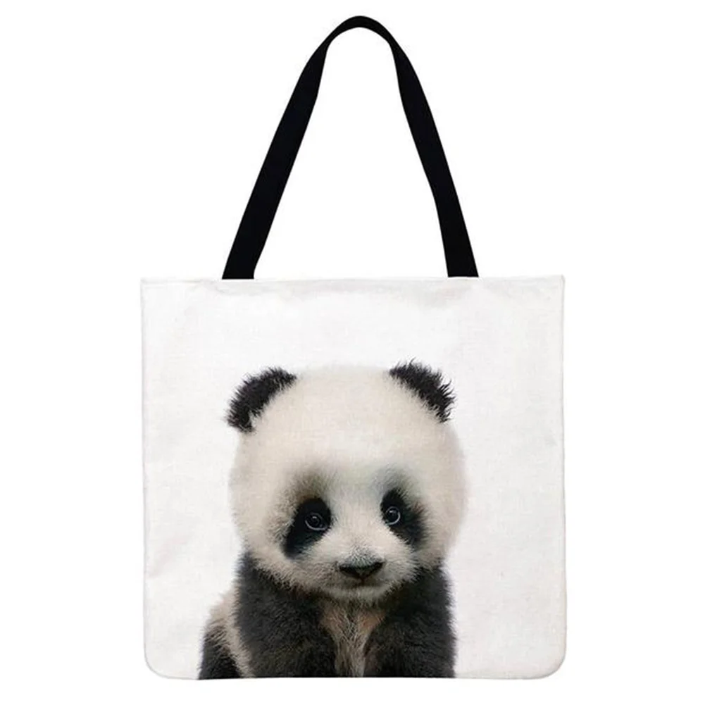 Linen Tote Bag-panda