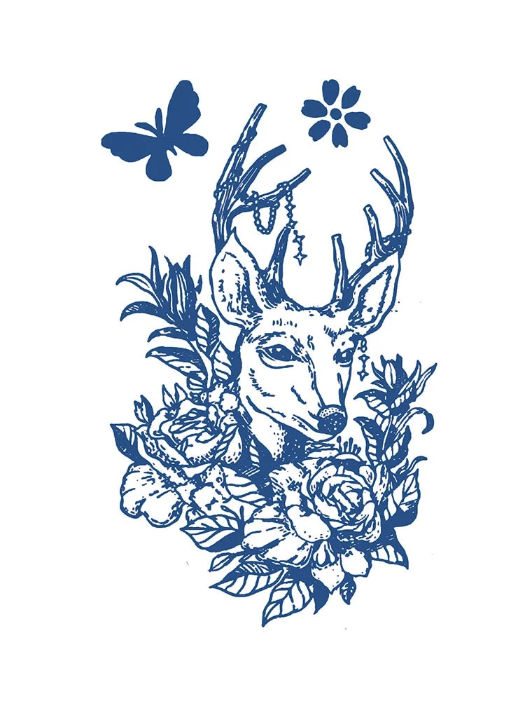 S41-89 herbal tattoo stickers juice semi-permanent non-reflective vegetation female waterproof male durable sticker simulation