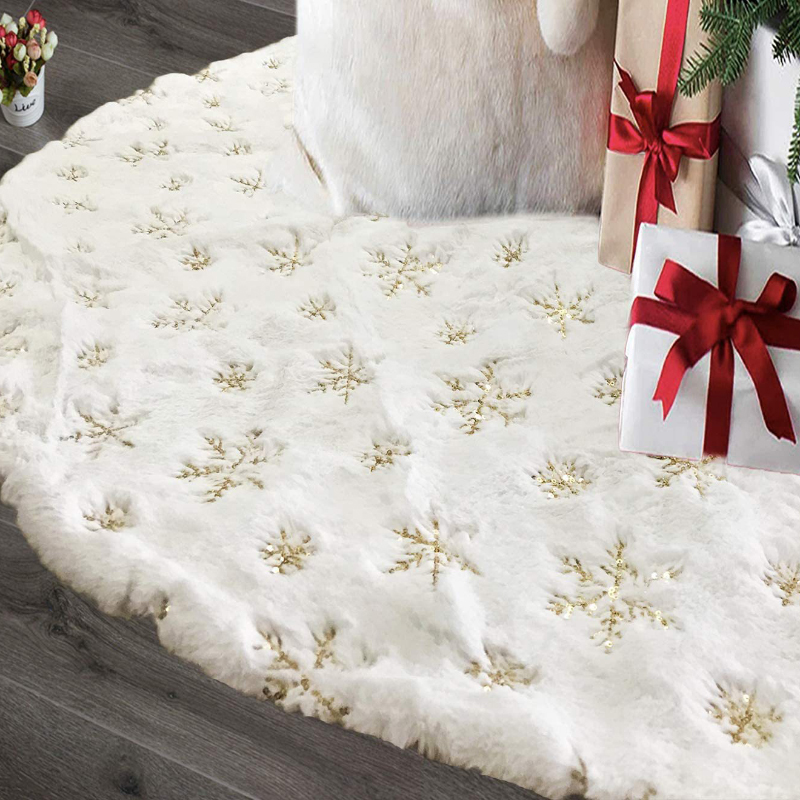 Comfortable Christmas Tree Skirt White Christmas Mat - Livereid