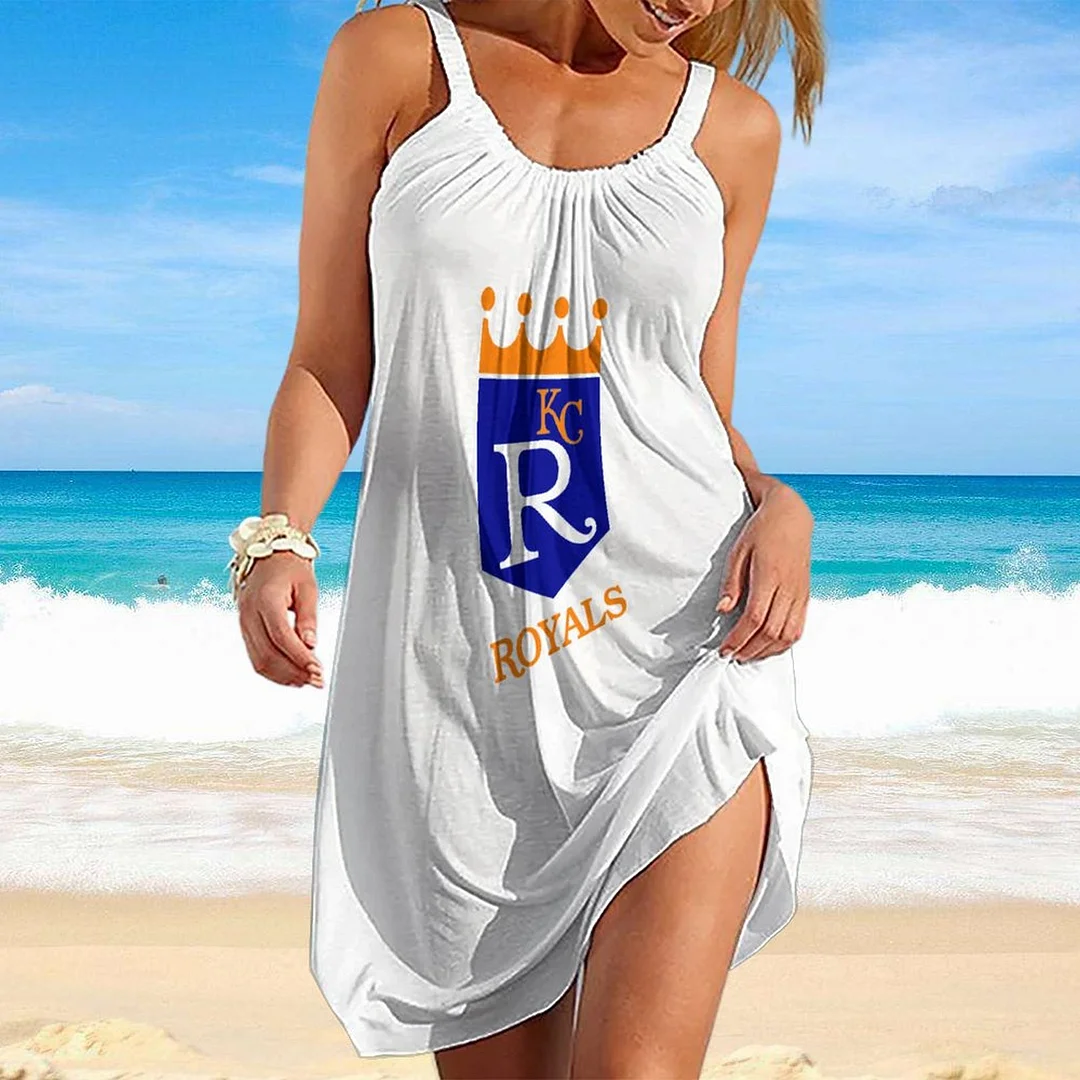Women Beach Dress Sleeveless O-neck Casual Plus Size Mini Dress in Pattern,Blue,Light Blue,Gold,White