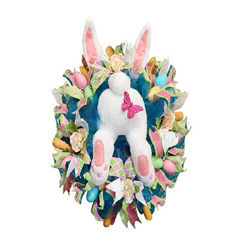 

Easter Rabbit Wreath, Bunny Butt Ear Shape Garland, Festival Hanging Decor, 501 Original