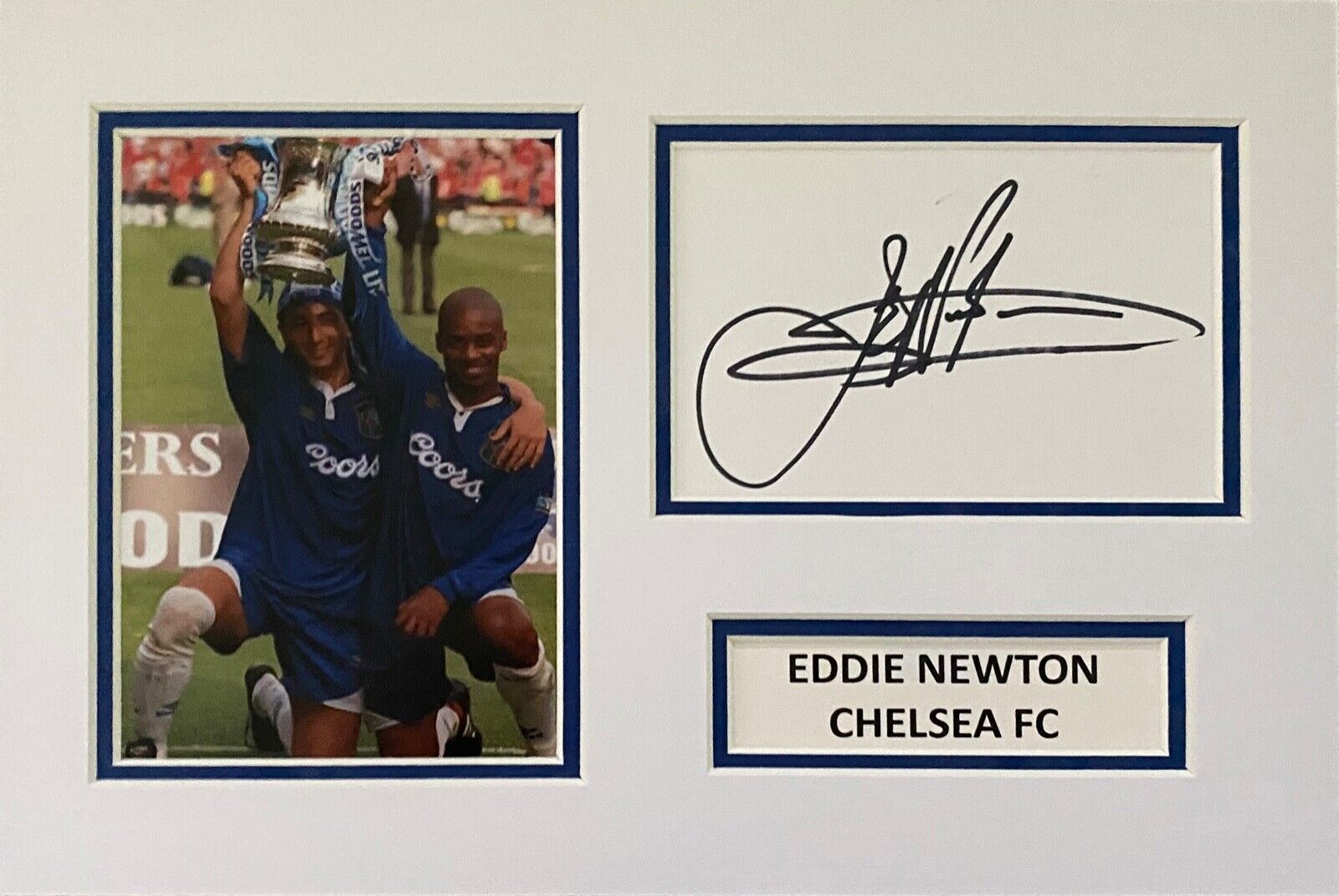 EDDIE NEWTON HAND SIGNED A4 Photo Poster painting MOUNT DISPLAY FOOTBALL AUTOGRAPH CHELSEA