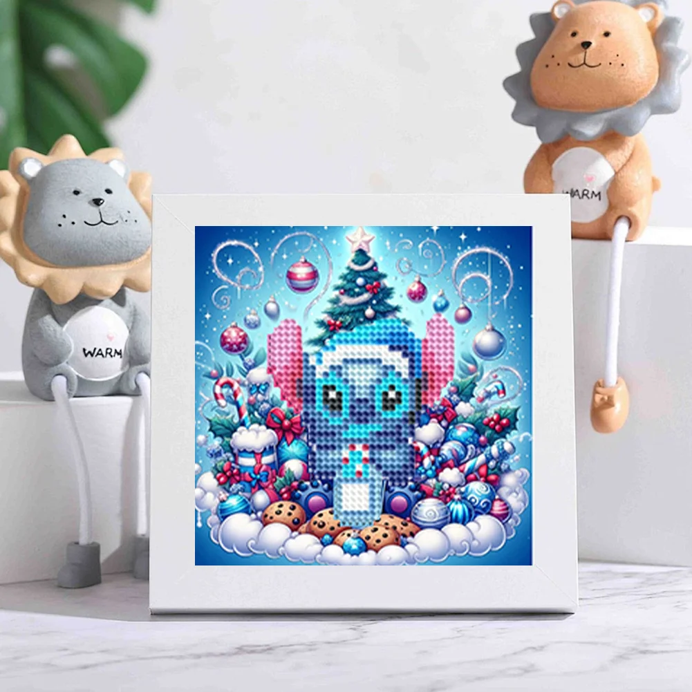 12pcs Cartoon DIY Mini Round Diamond Painting Set Desktop Decor No Frame15x15cm