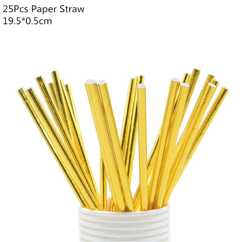 Gold Dot Disposable Tableware Set Paper Plates Paper Cups Straws Birthday Party Decorations Kids Adult Wedding Party Supplies