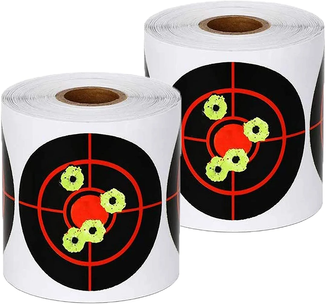 GearOZ Splatter Target Stickers, 3 Inch Reactive Paper Targets, 250pcs/500 Pcs Adhesive Shooting Targets with Fluorescent Green Impact for BB Gun, Pellet Gun, Airsoft, Rifle Shooting Practice