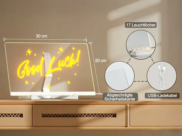 🎄🎁Kinder LED-Zeichentafel, wiederbeschreibbar und wiederverwendbar.