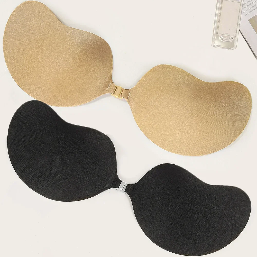 Elinlin 1-2pcs Silicone Mango Strapless Underwear Bra Women Invisible Nipple Cover Seamless Push Up Bralette Sexy Chest Sticker Lingerie