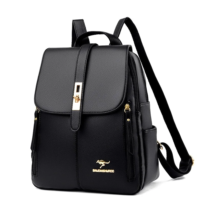 Winter 2021 New Women Leather Backpacks Fashion Shoulder Bags Female Backpack Ladies Travel Backpack School Bags For Girls