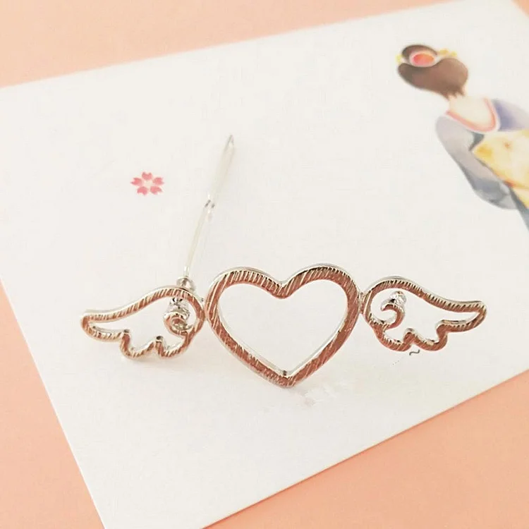 Silvery/Golden Cardcaptor Sakura Wings Heart Hairpin SP1711498