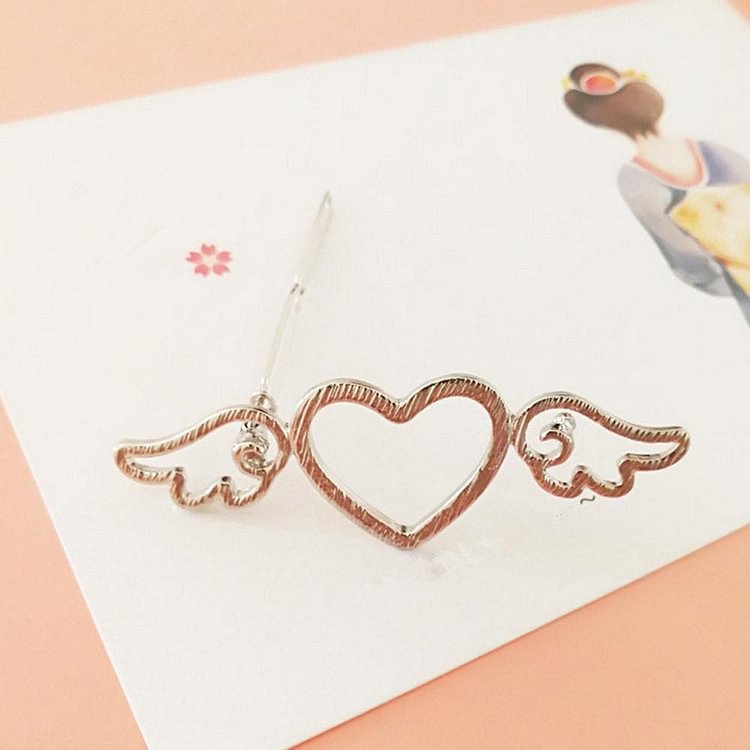 Silvery/Golden Cardcaptor Sakura Wings Heart Hairpin SP1711498