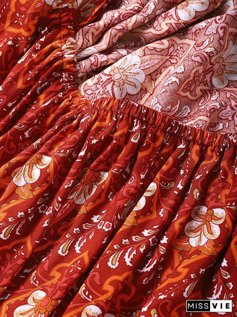 Bohemian Flower Self Tie Halter Open Back Bow Maxi Swing Dress