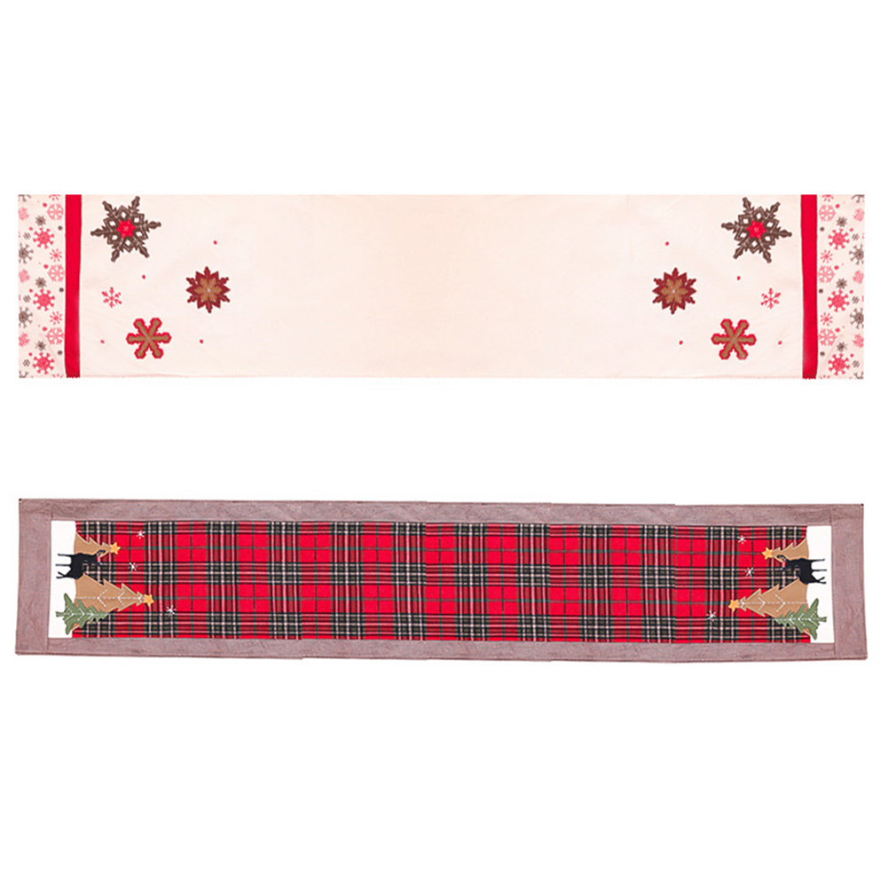 

Linen Christmas Table Flag Tea Table Banner Festival Desktop Decoration, 501 Original