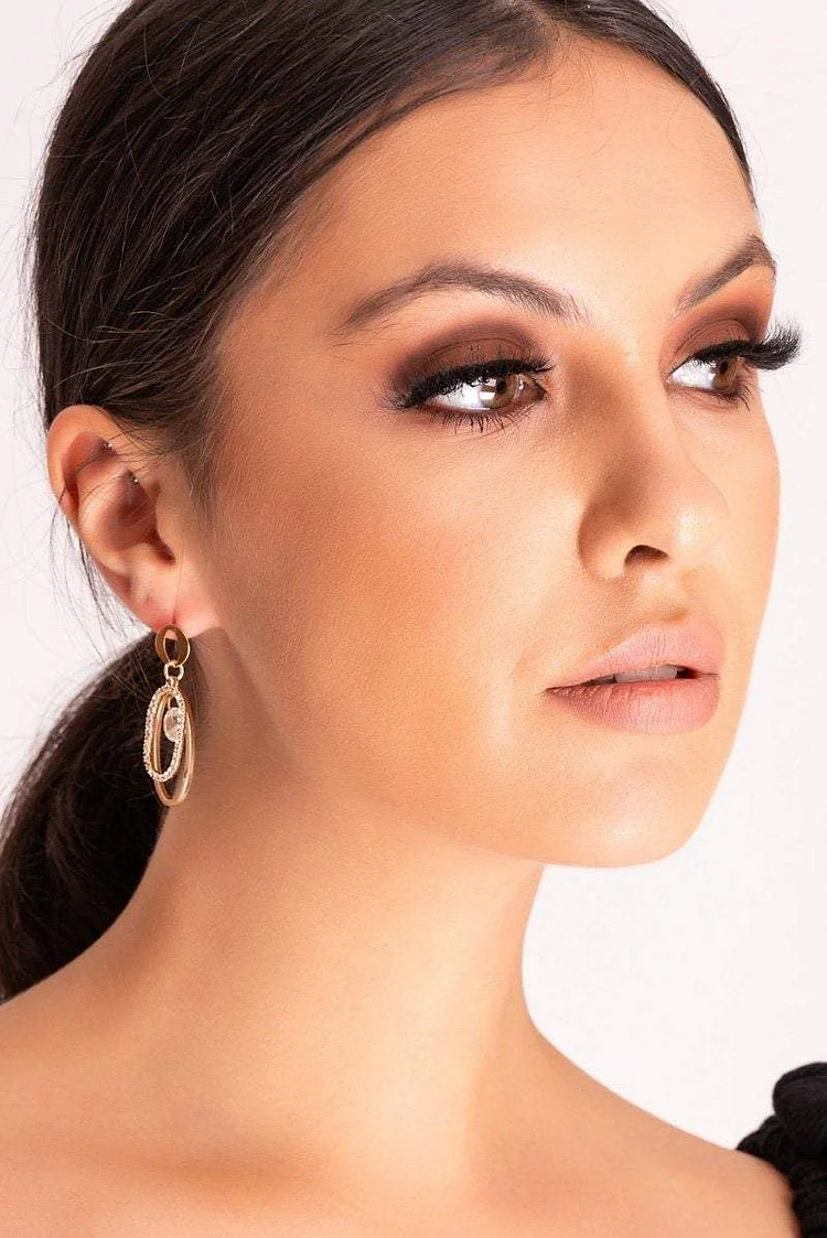 Amy Gold Layered Diamond Earrings Katch Me
