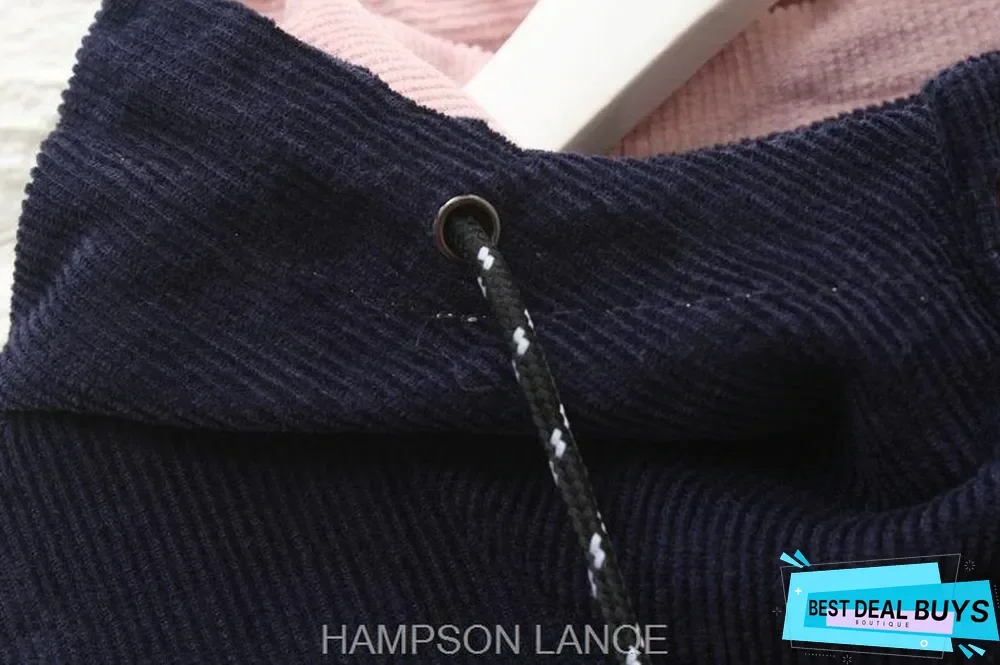 Women matching jacket coat hooded corduroy baseball clothing casual jacket