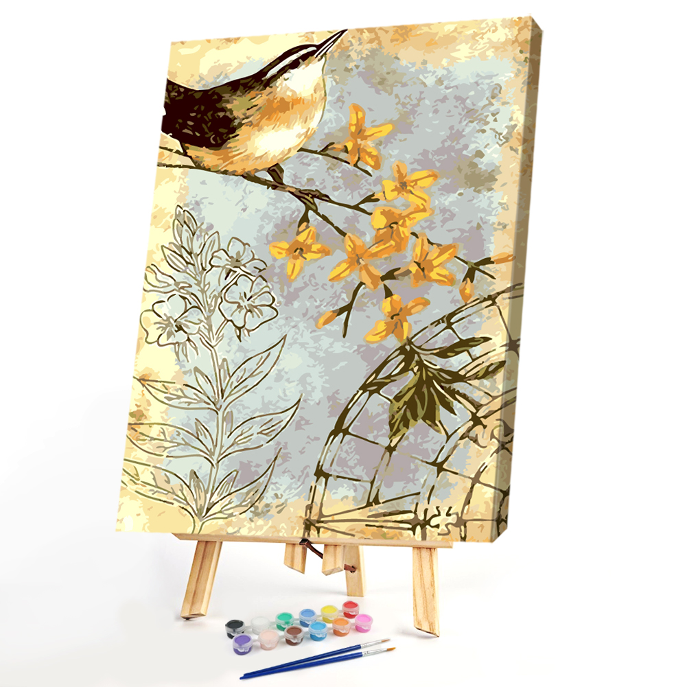 

40*50CM Paint By Numbers-Bird Flower, 501 Original