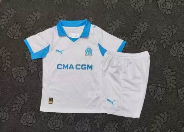 2025-2026 KIDS Olympique Marseille Home Football Shirt 1:1 Thai Quality- Maxi Kit