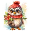 Christmas Owl - 18CT Stamped Cross Stitch 20*20cm/7.87*7.87in