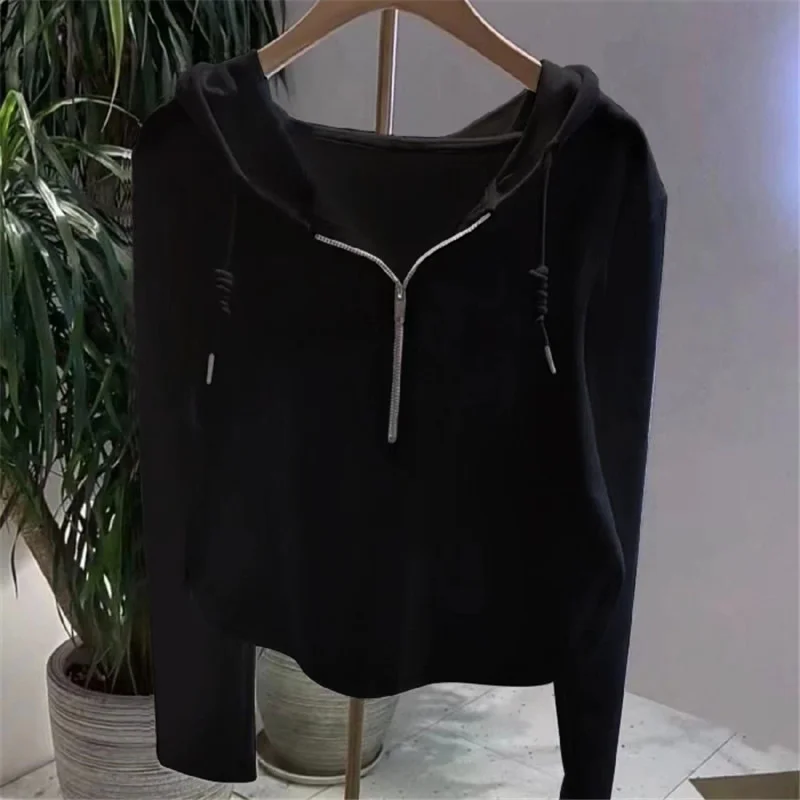 Uveng Uveng Solid Color Hoodie Women Autumn 2023 New Foreign Style Long Sleeve T-Shirt Women Bottom Shirt Top Ins Tide
