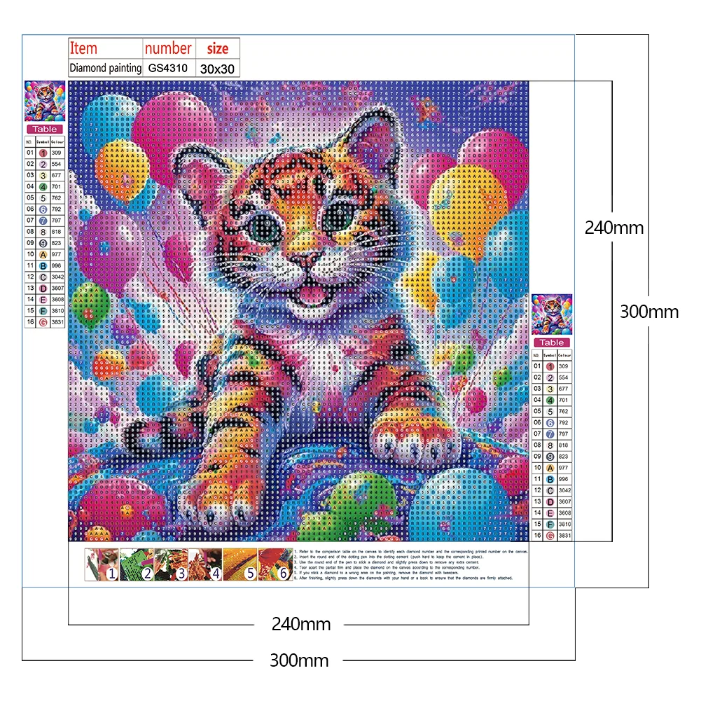 Diamond Painting - Full Round Drill - Tiger(Canvas|30*30cm)