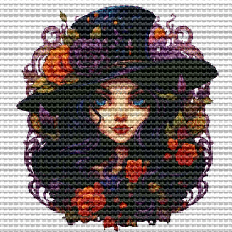 Halloween Witch 30*40CM (Canvas) Full Round Drill Diamond Painting gbfke