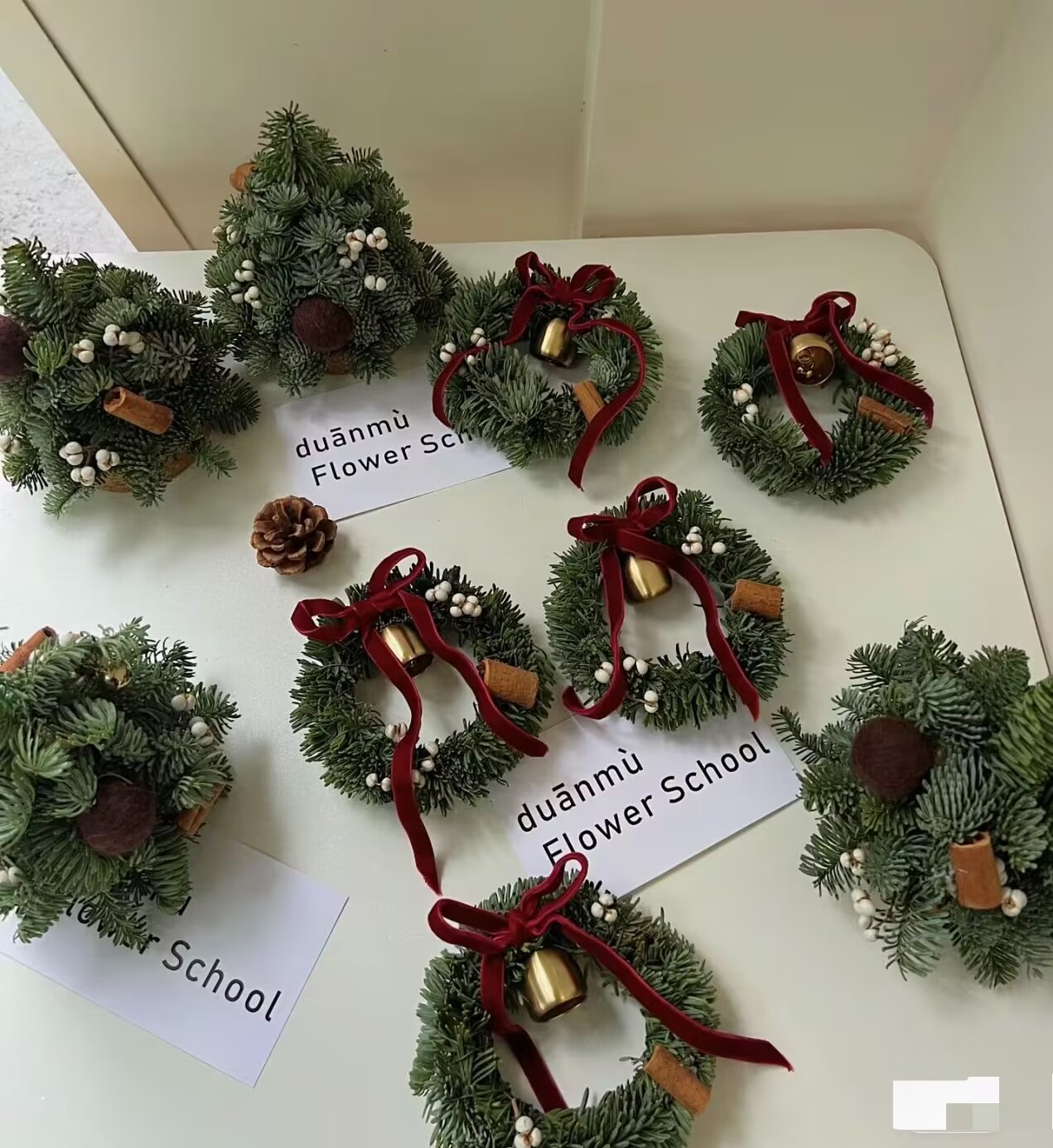10cm Christmas Wreath Door Decorations,  Hanging Ornaments