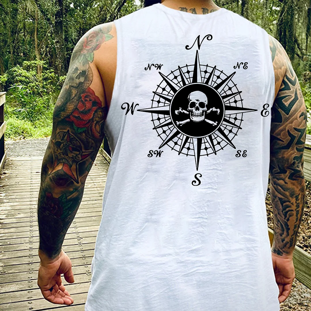 Skull With Beacon Print Men's Vest