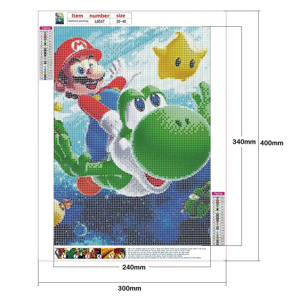 Diamond Painting - Full Round Drill - Mario(30*40cm)