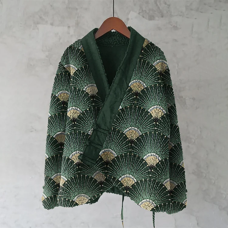 Japanese Style Uchiwa Inspired Design Kimono
