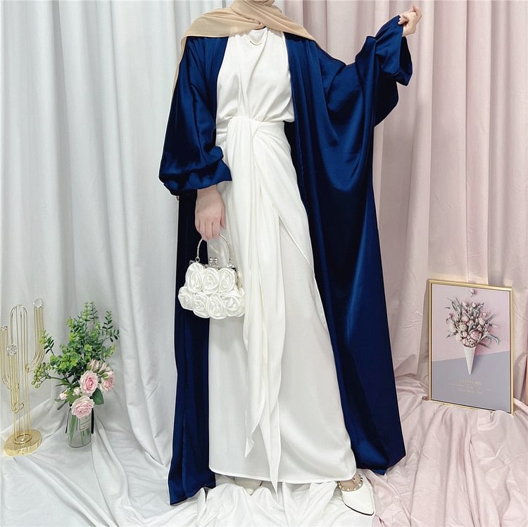 African Americans fashion QFY Luxury Open Abayas For Women Dubai Turkish Ruffle Sleeve Cardigan Long Dress Caftan Marocain Muslim Islamic Clothing 2022 Ankara Style QueenFunky