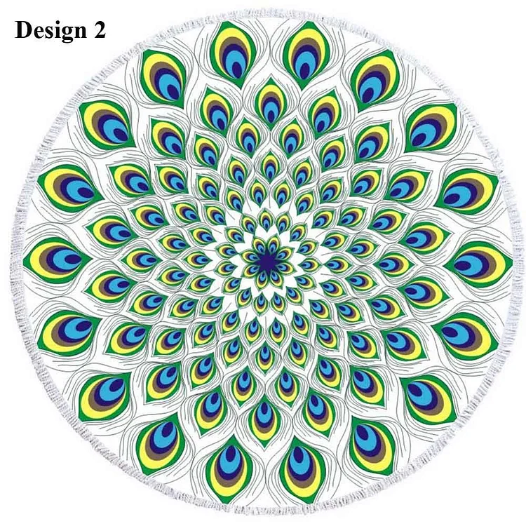Peacock Feathers - - Circle Tapestry - 1.5M