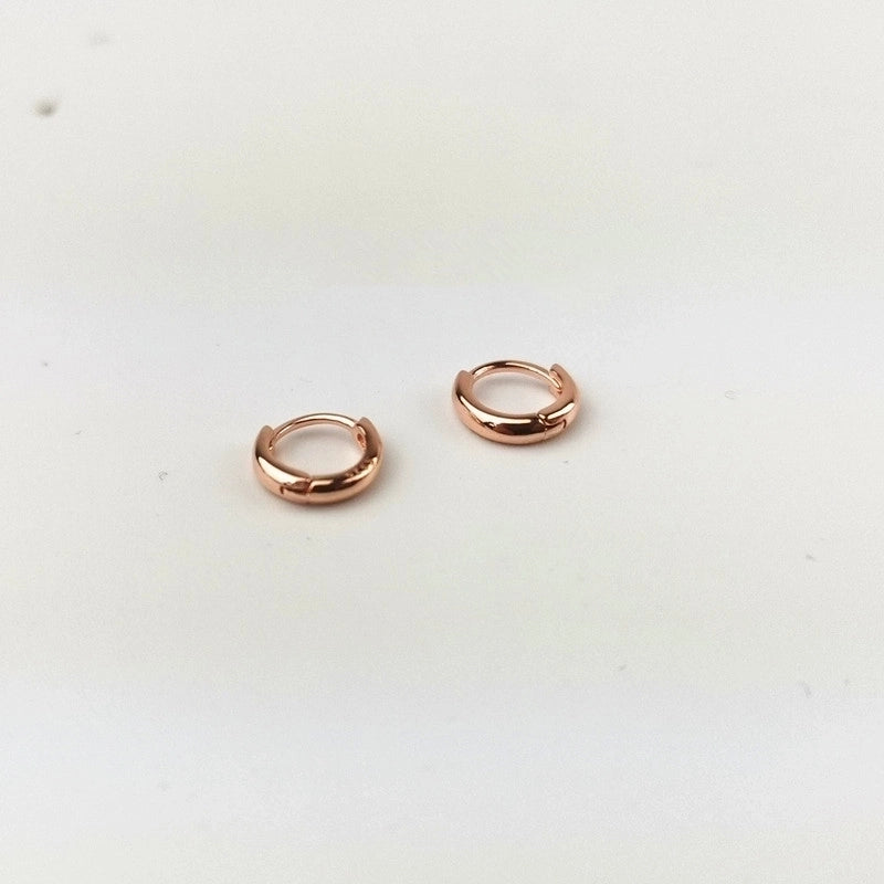 1 Pair 925 Sterling Silver Solid Color Hoop Earrings