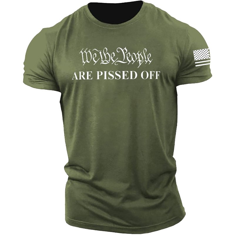 We The People Are Pissed Off Men's Cotton Shirt、、URBENIE