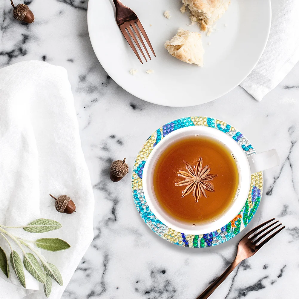 8pcs DIY Marine Life Anti Slip Coasters Stackable Creative for Tabletop Protection