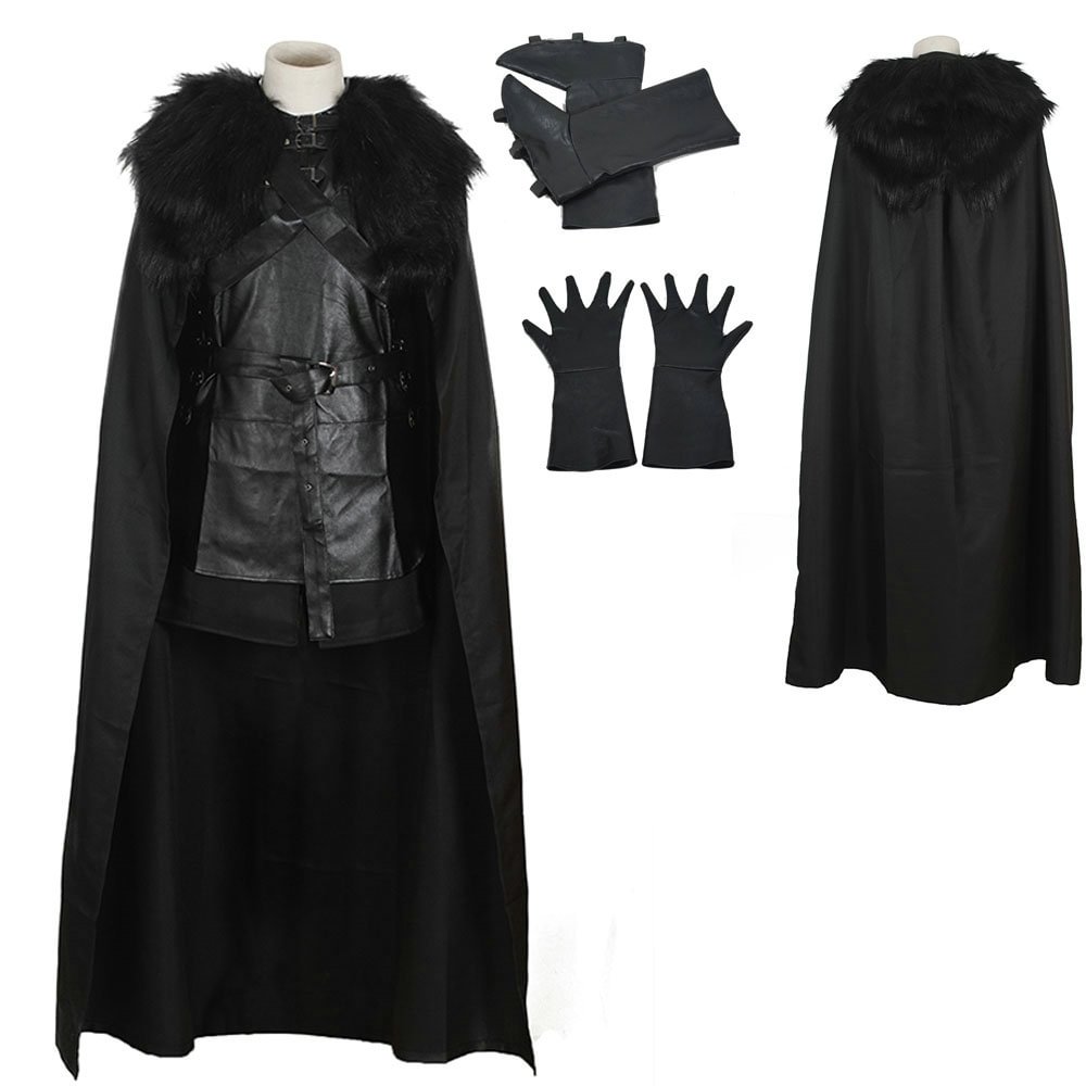 Game of Thrones Jon Snow Night's Watch Crow Black Cosplay Costume-Pajamasbuy