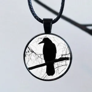 pornhint Pornhint Raven Jewelry, Raven Necklace, Crow Pendant, Crow Necklace, Animal Bird Necklace, Raven Jewelry Silver, Animal Totem, Bird Amulets