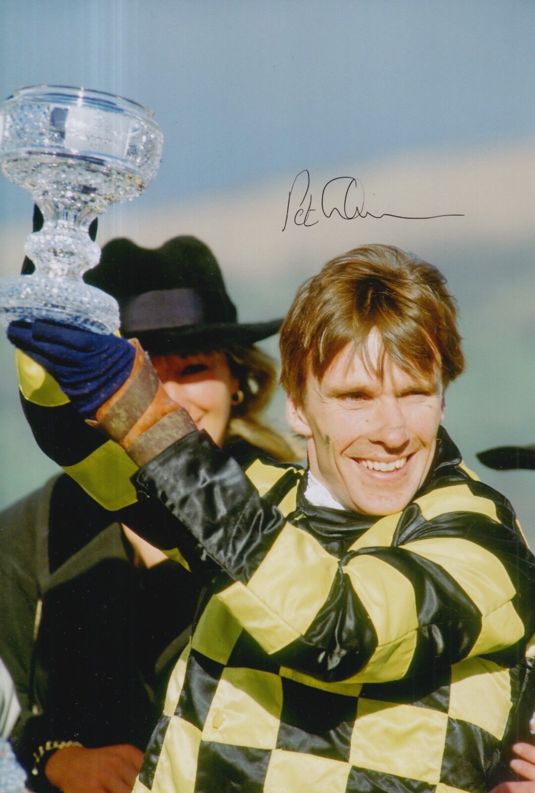 PETER SCUDAMORE HAND SIGNED 12X8 Photo Poster painting HORSE RACING.