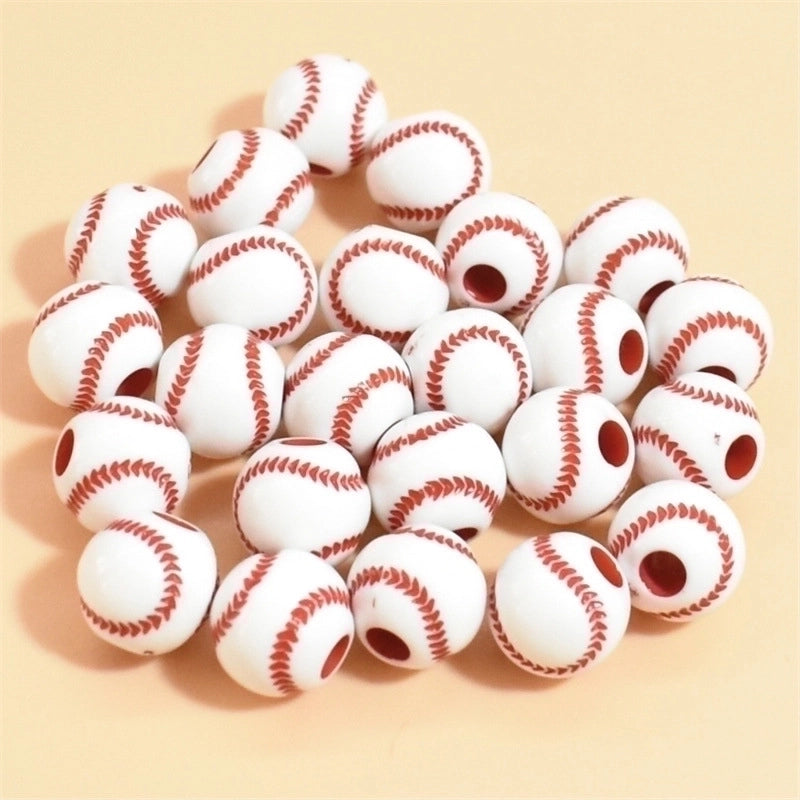 50 Pieces Arylic Baseball Beads