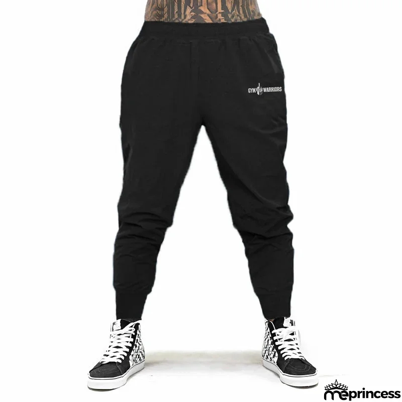 Men's Polyester Quick Dry Elastic Waist Closure Sports Trousers