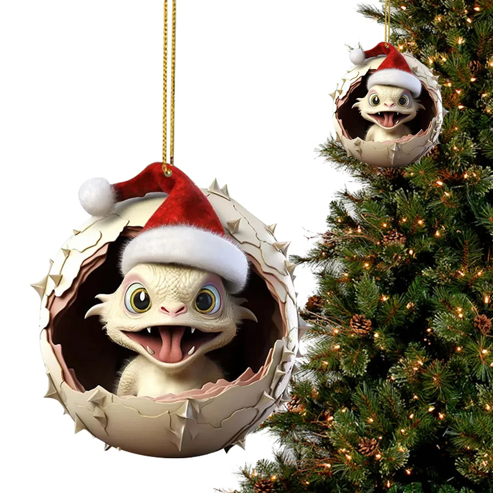 Christmas Dragon Egg Pendants Acrylic Cute Dragon Baby Decor Home Party Supplies