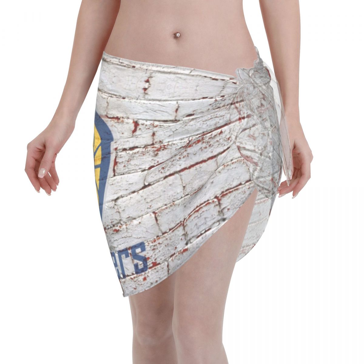 Indiana Pacers Brick Wall Logo Women Short Sarongs Beach Bikini Wraps