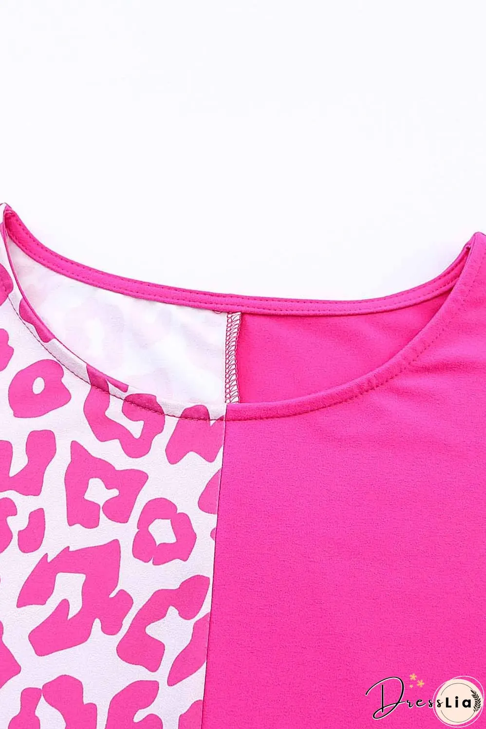 Half Leopard Patchwork Top