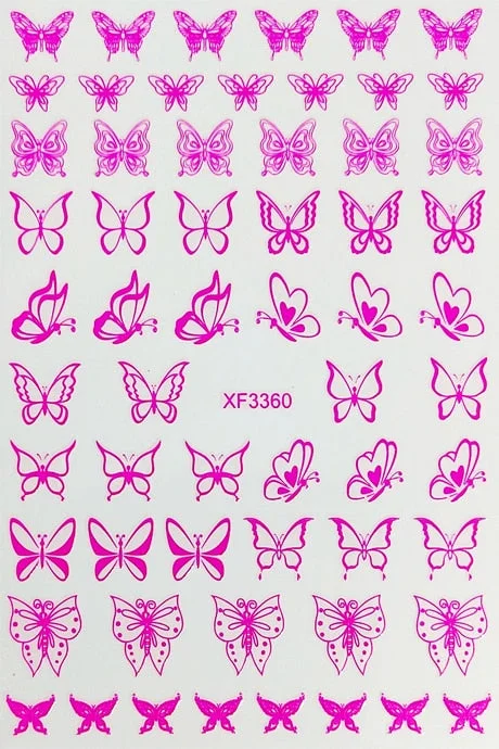 New Arrive Nail Art Sticker Decal Decoration Glow In Dark Butterfly Nail Stickes Back Glue Moon Manicure Sticker on Nails Design