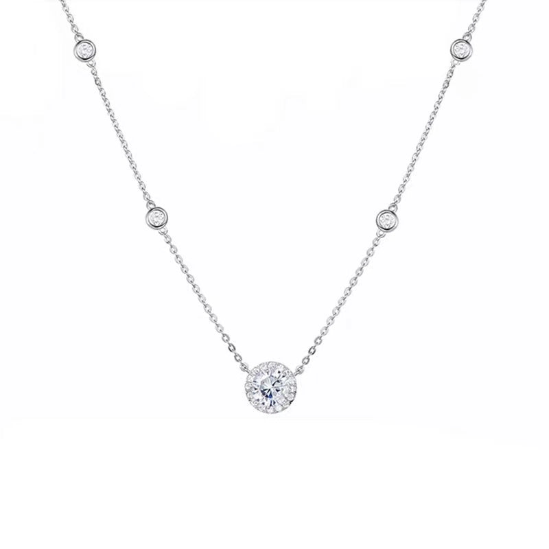 Fairy Style Heart Shape White Copper Zircon Pendant Necklace In Bulk