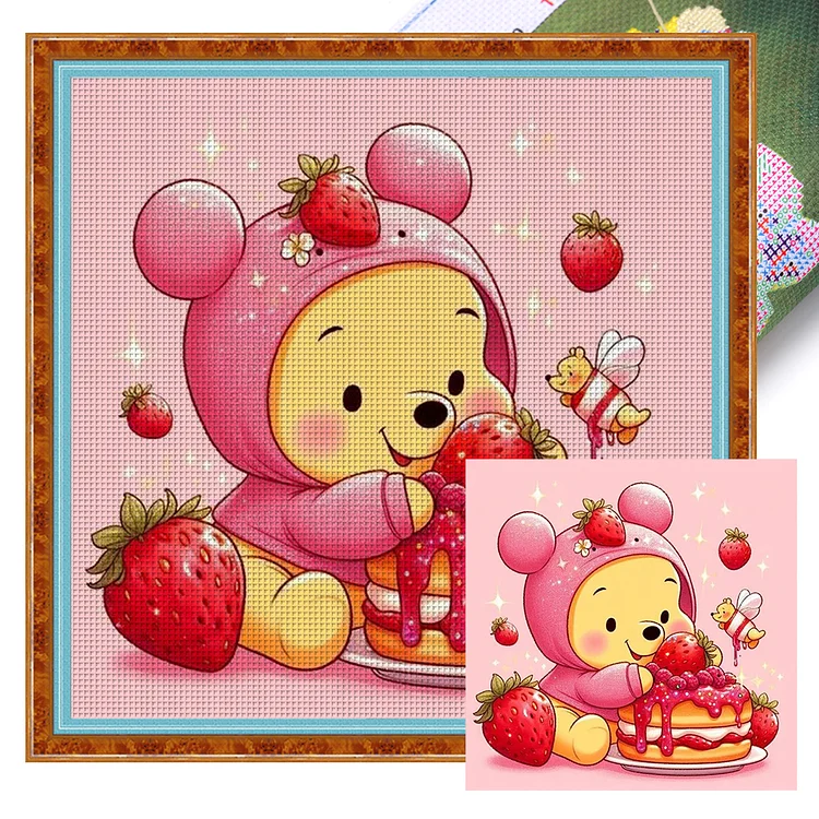 Disney Winnie The Pooh- 9CT - 4 Strands Threads Printed cross stitch - 50*50cm(Canvas)