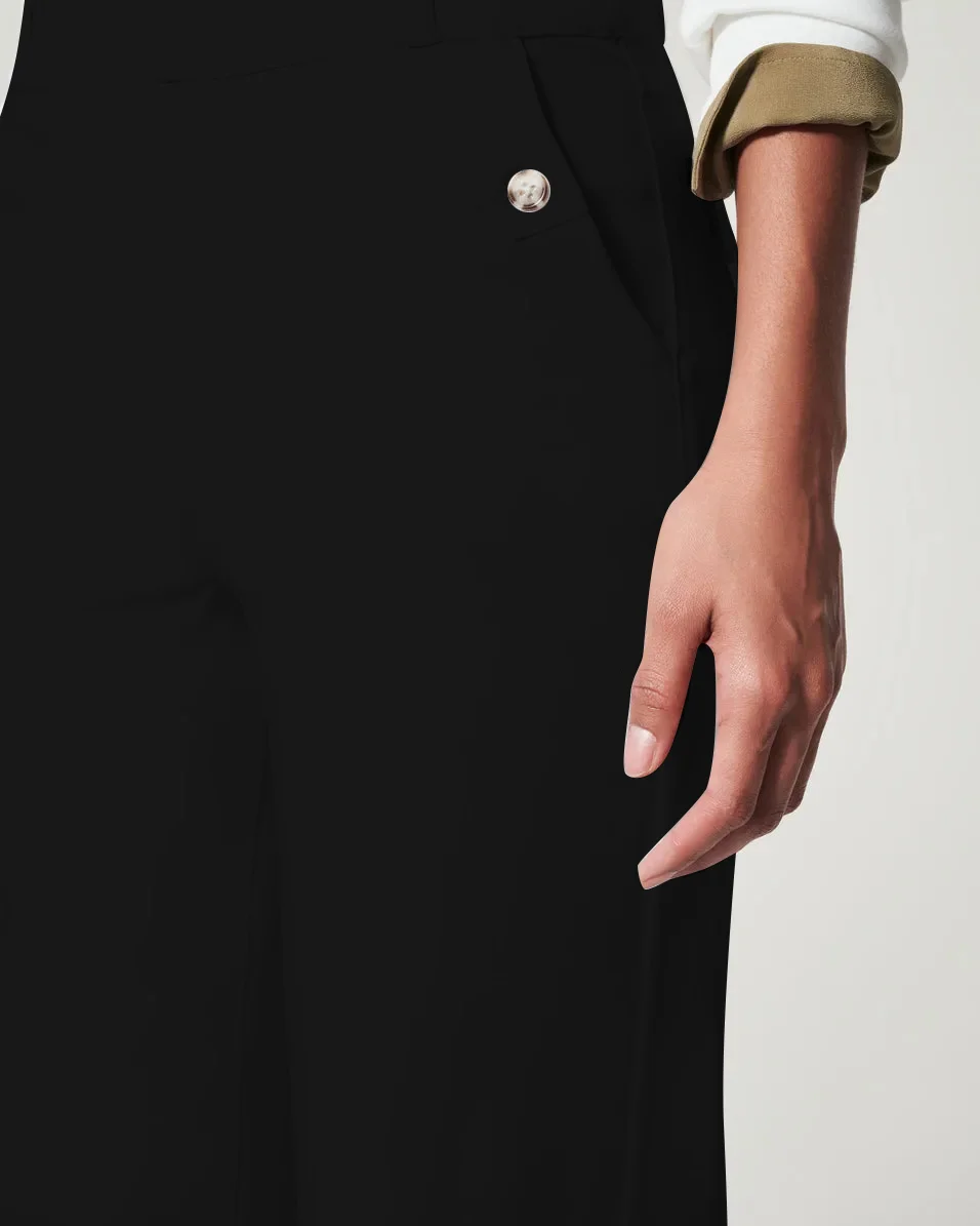 Stretch Twill Cropped Wide Leg Pant